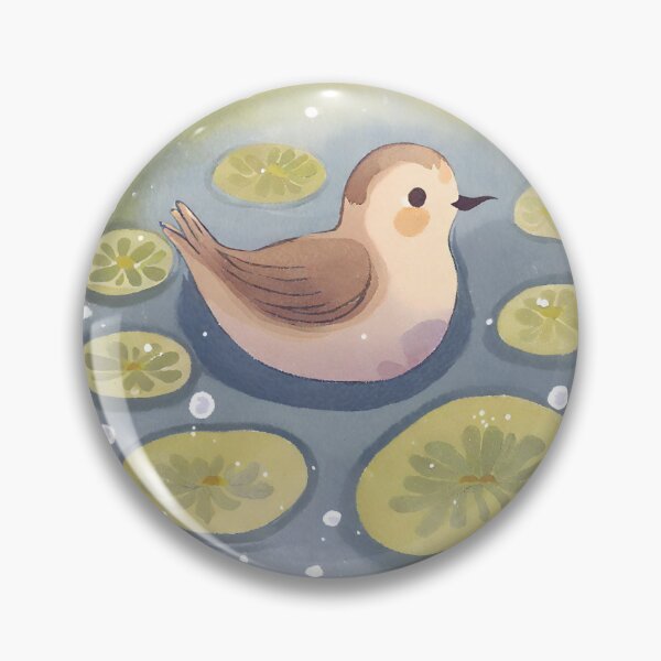Item preview, Serene Bird Relaxing in Waterlilies Pond designed and sold by AnimaliaStar.