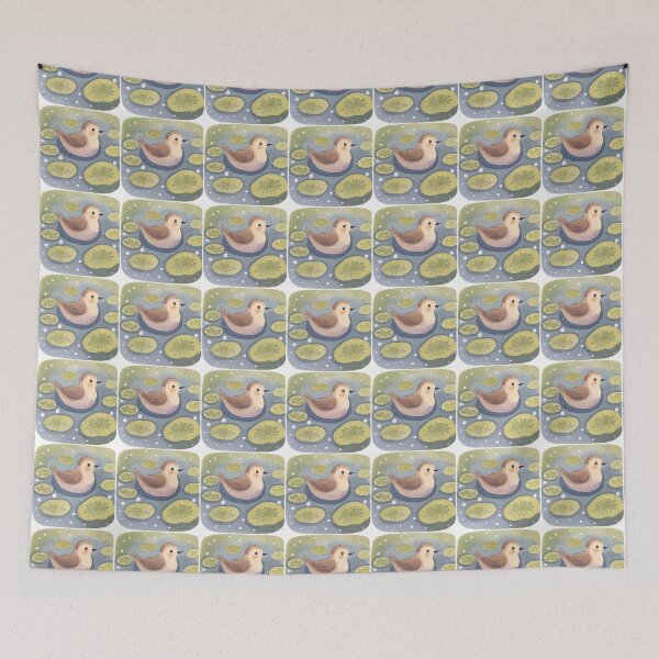 Item preview, Serene Bird Relaxing in Waterlilies Pond designed and sold by AnimaliaStar.