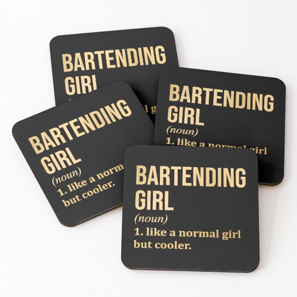 Item preview, Bartending Girl Definition Bartender in Gold designed and sold by XCIV.