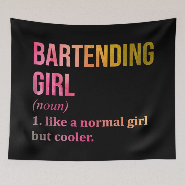 Item preview, Bartending Girl Definition Bartender in Watercolor designed and sold by XCIV.