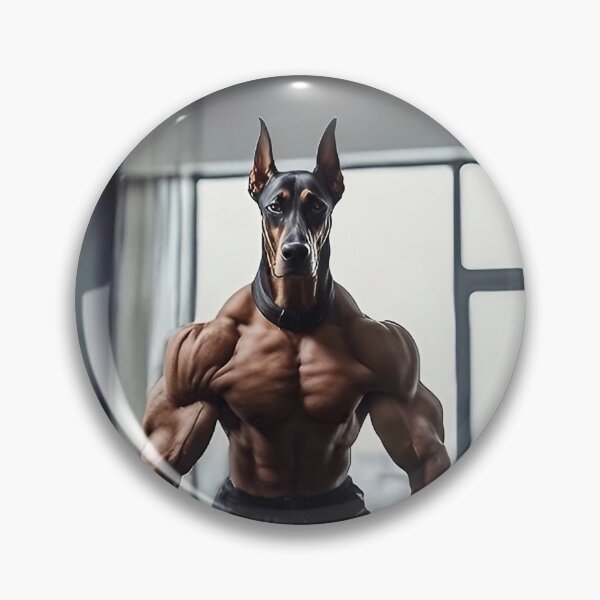 Item preview, Bodybuilder Natural Ear Doberman Dog At The Fitness Gym designed and sold by yourwelcomee.