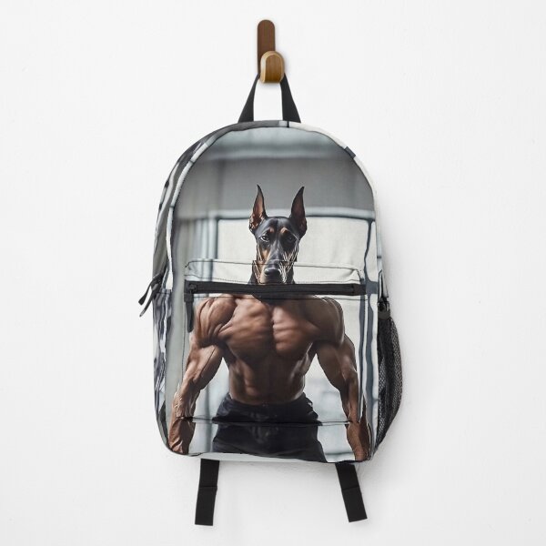 Item preview, Bodybuilder Natural Ear Doberman Dog At The Fitness Gym designed and sold by yourwelcomee.