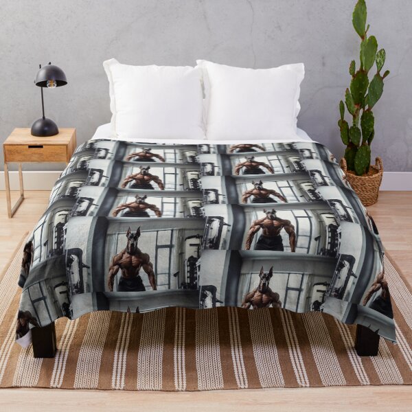 Item preview, Bodybuilder Natural Ear Doberman Dog At The Fitness Gym designed and sold by yourwelcomee.