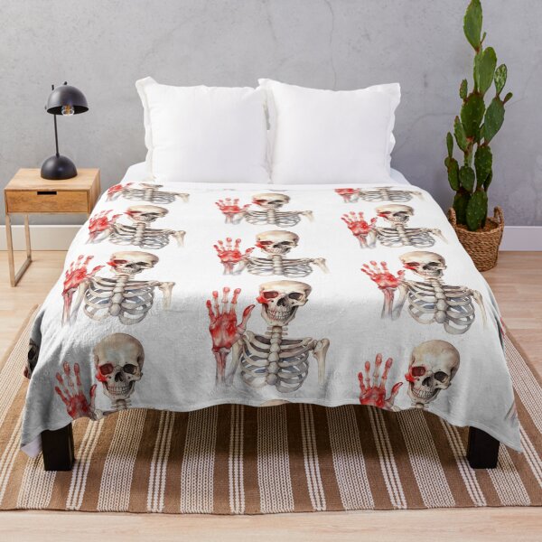 Item preview, Hello Boo-tiful - Spooky Skeleton Waving Hand designed and sold by usablestores.