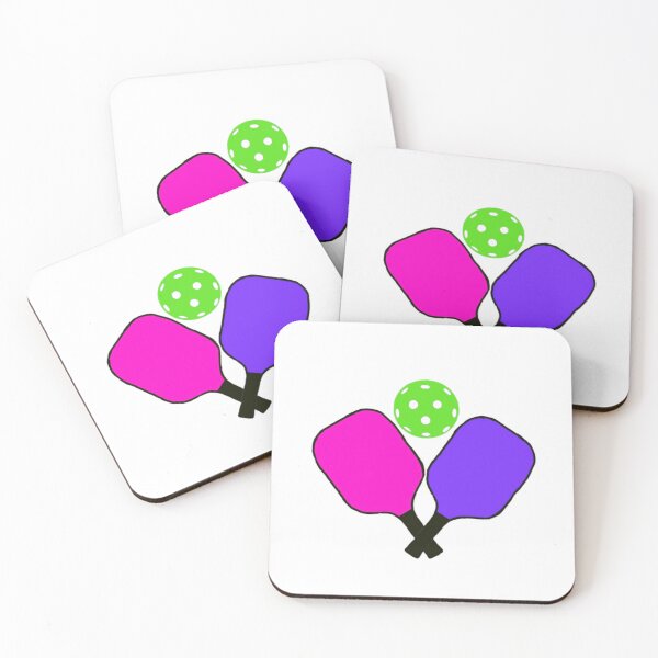 Item preview, Pink and purple Pickle ball paddles with ball designed and sold by bluemirrorball.