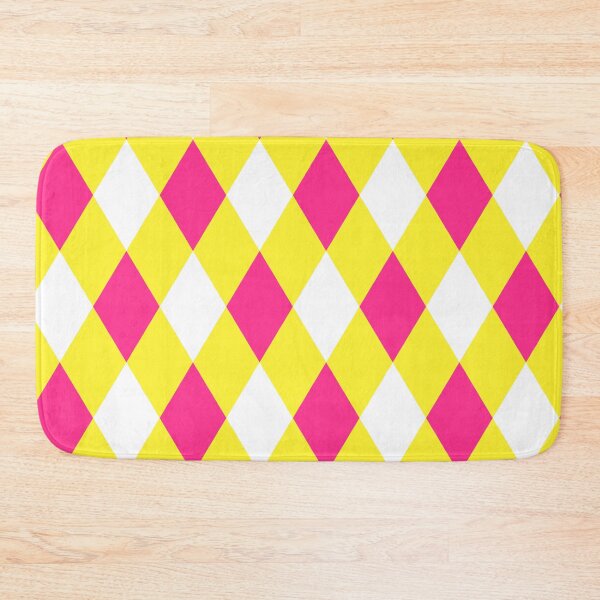 Item preview, Harlequin pattern dopamine dressing yellow pink white designed and sold by Colorblizz.