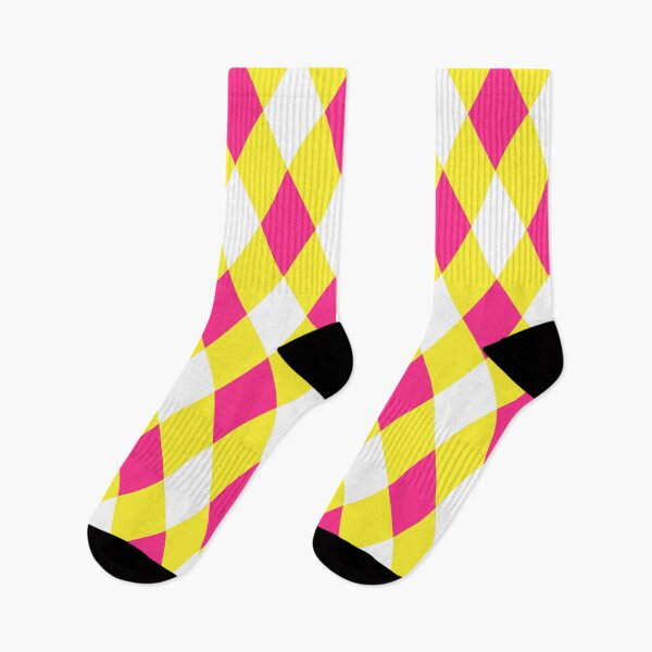 Item preview, Harlequin pattern dopamine dressing yellow pink white designed and sold by Colorblizz.
