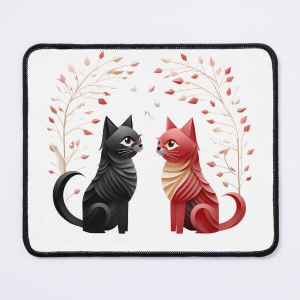 Item preview, Papercut art of cat couple designed and sold by KNAA.