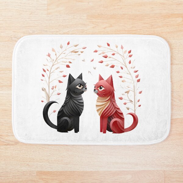 Aperçu de l'œuvre Art découpé en papier d'un couple de chats créée et vendue par KNAA.