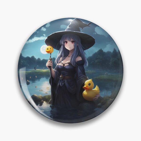Item preview, Cute Anime Witch with Rubber Ducks designed and sold by DavidsDucks.
