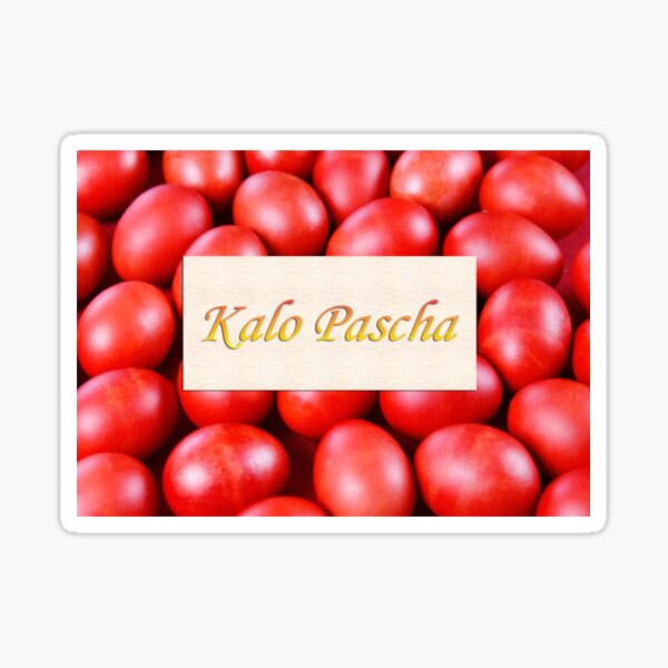 Kalo Pascha Red Greek Easter Eggs Sticker