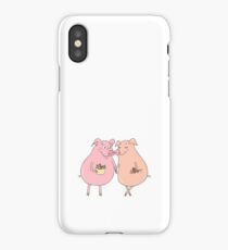 Two cute pigs fallen in love iPhone Case/Skin