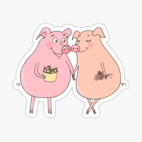 Item preview, Two cute pigs fallen in love designed and sold by MayyaIva.