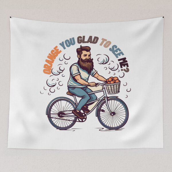 Item preview, Orange You Glad to See Me? - Funny Bicycle and Fruit Design designed and sold by alaa-mously.