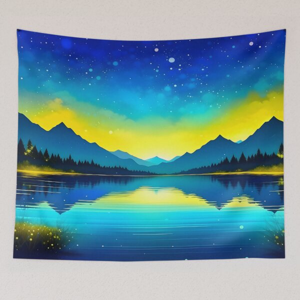 Item preview, Star Lake Reflection Landscape  designed and sold by celartinspire.