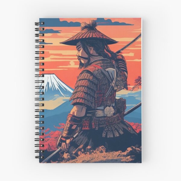 Item preview, Katana Samurai and Retro Sunset near Mountain Fuji designed and sold by Ridiculam Toga.