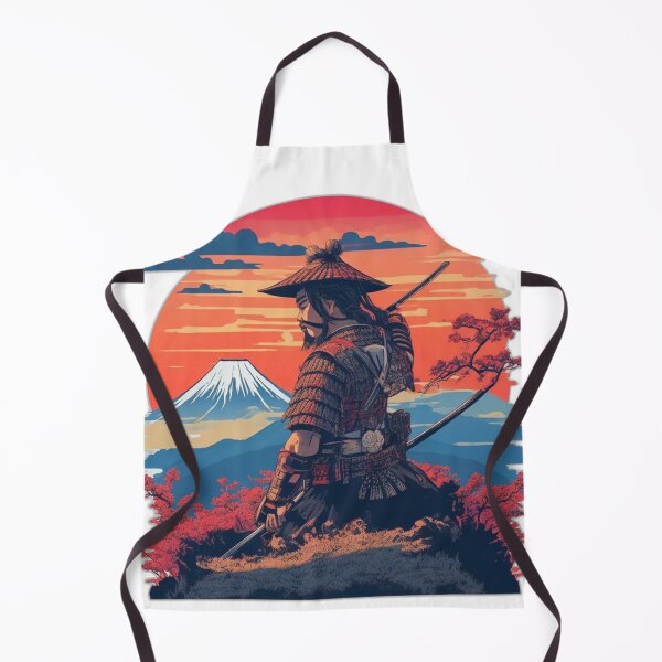 Item preview, Katana Samurai and Retro Sunset near Mountain Fuji designed and sold by Ridiculam Toga.
