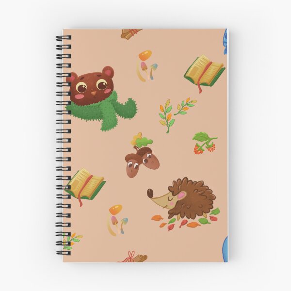 Item preview, Autumn pattern with a teddy bear and a hedgehog designed and sold by Folomkina-store.