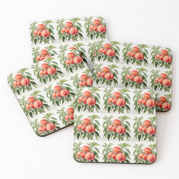 Item preview, Watercolor peaches and leaves  designed and sold by KornUHD.