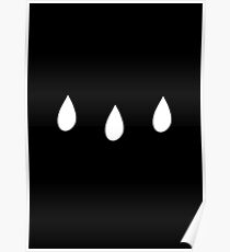 Rain Drops / Tear drops - Minimal Black and White Digital Art Poster