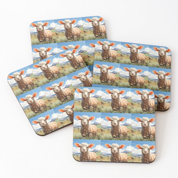 Item preview, Fluffy sheep in rolling hills  designed and sold by KornUHD.
