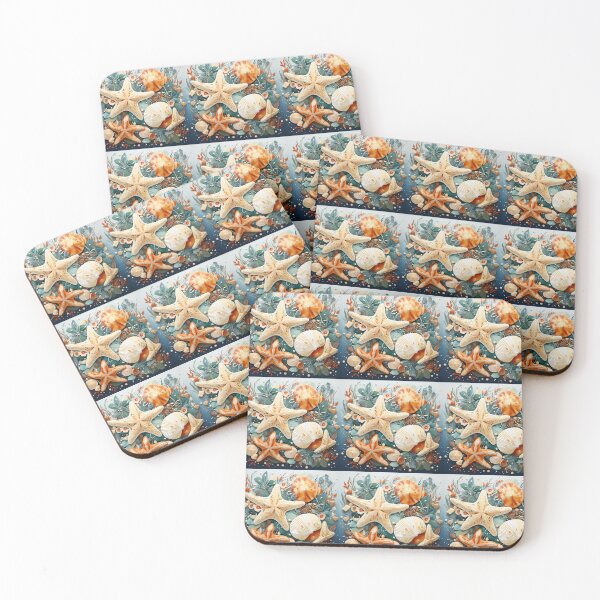 Item preview, Swirling seashells and starfish  designed and sold by KornUHD.
