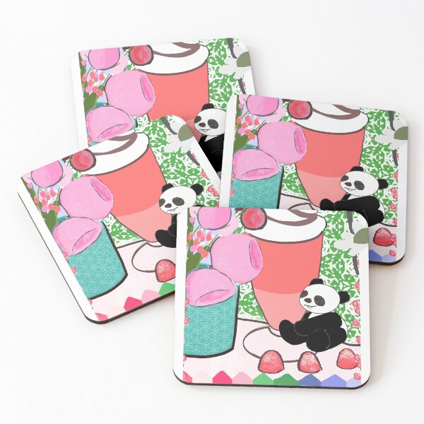 Item preview, Panda with milkshake birthday greeting card, green designed and sold by Wallmoa.