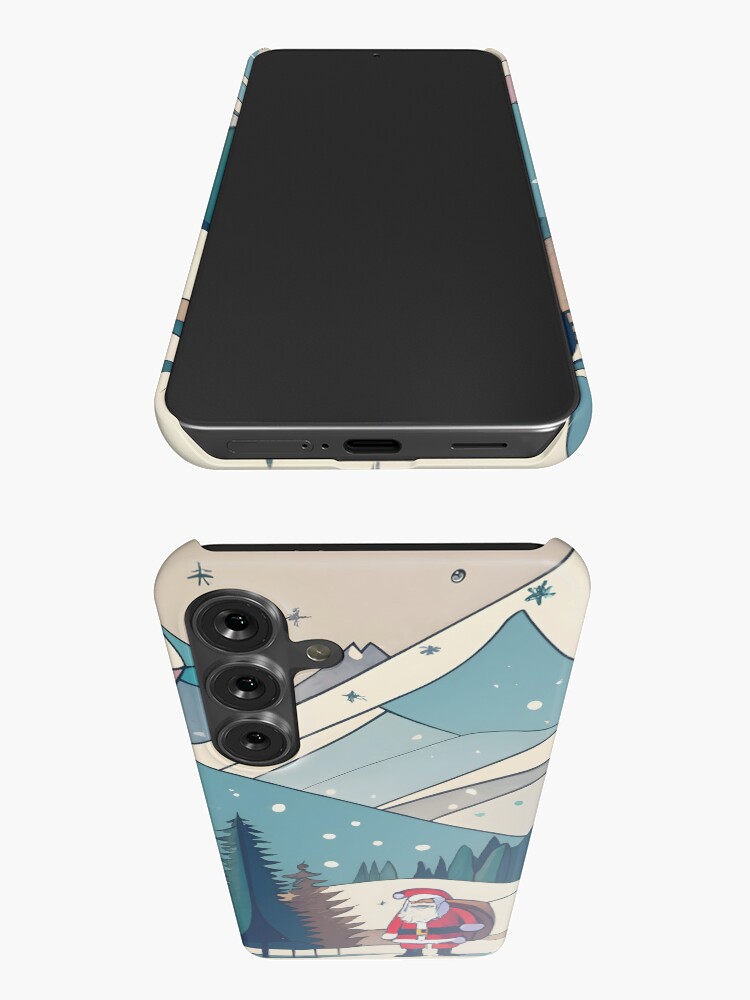 Thumbnail 3 of 4, Samsung Galaxy Phone Case, Christmas Santa in Winter Landscape Drawing designed and sold by Patricks-Art.