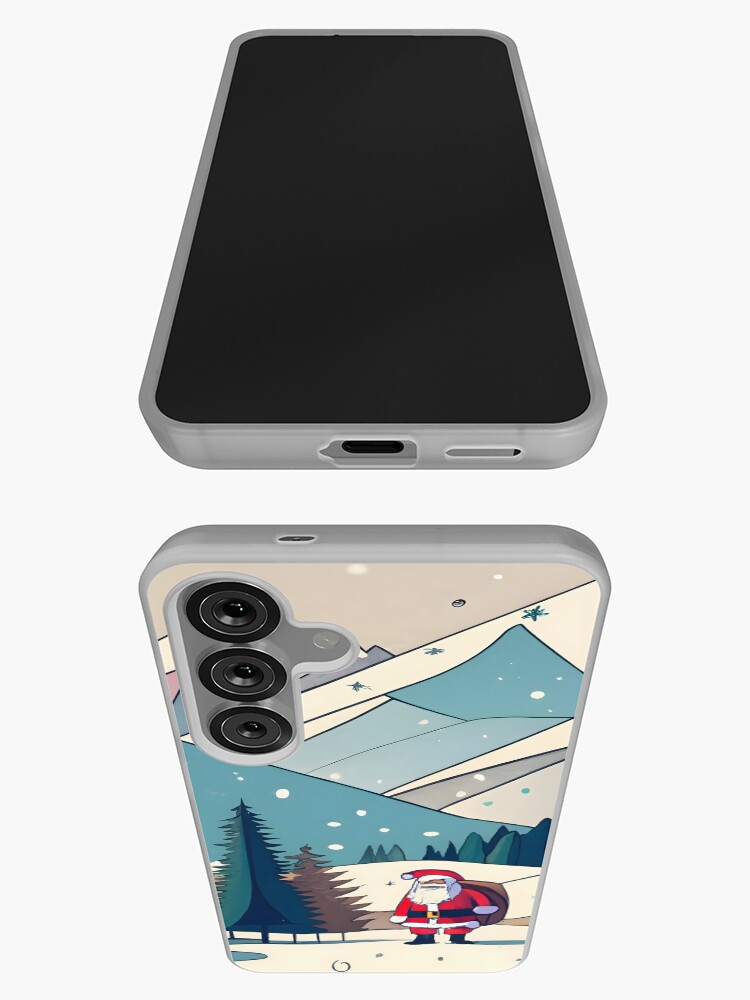 Thumbnail 3 of 4, Samsung Galaxy Phone Case, Christmas Santa in Winter Landscape Drawing designed and sold by Patricks-Art.
