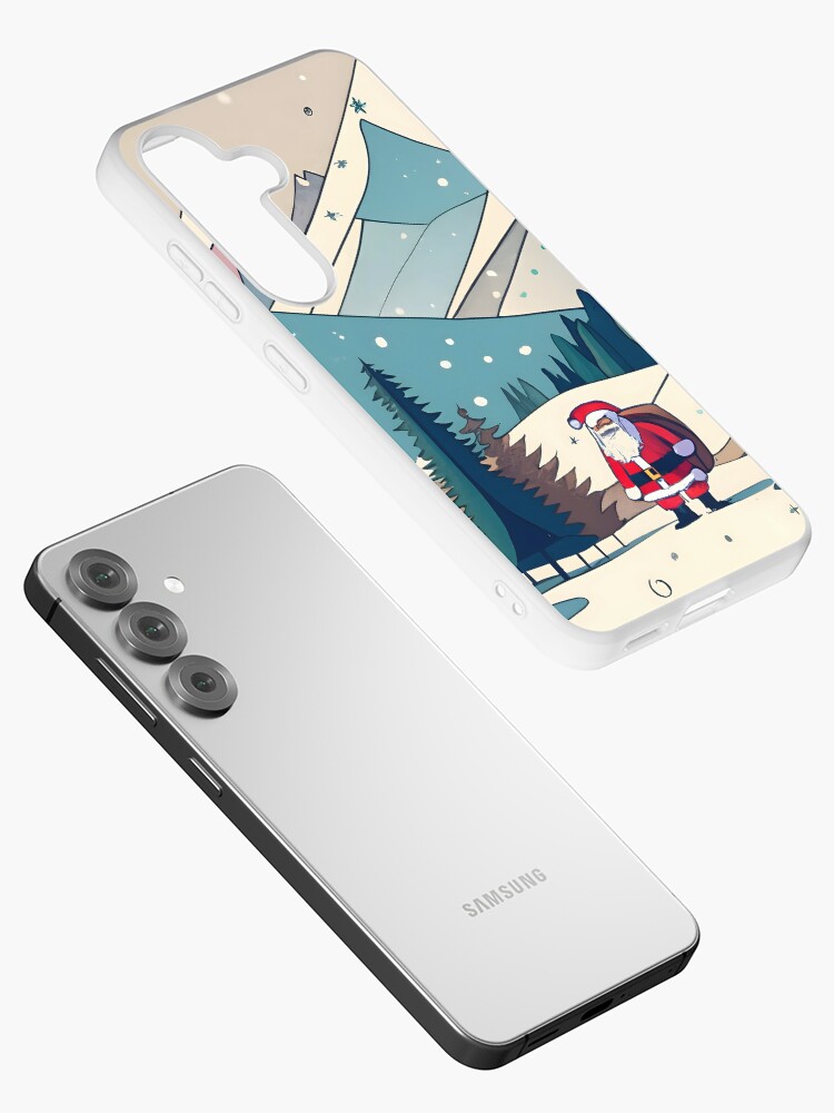 Thumbnail 2 of 4, Samsung Galaxy Phone Case, Christmas Santa in Winter Landscape Drawing designed and sold by Patricks-Art.