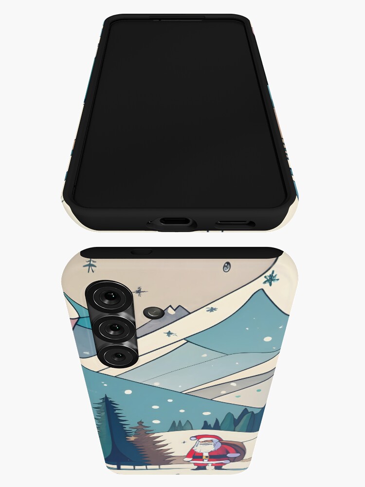 Thumbnail 3 of 4, Samsung Galaxy Phone Case, Christmas Santa in Winter Landscape Drawing designed and sold by Patricks-Art.