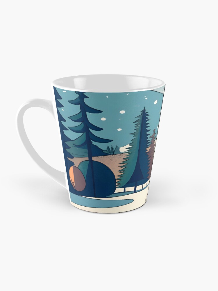 Thumbnail 3 of 4, Coffee Mug, Christmas Santa in Winter Landscape Drawing designed and sold by Patricks-Art.