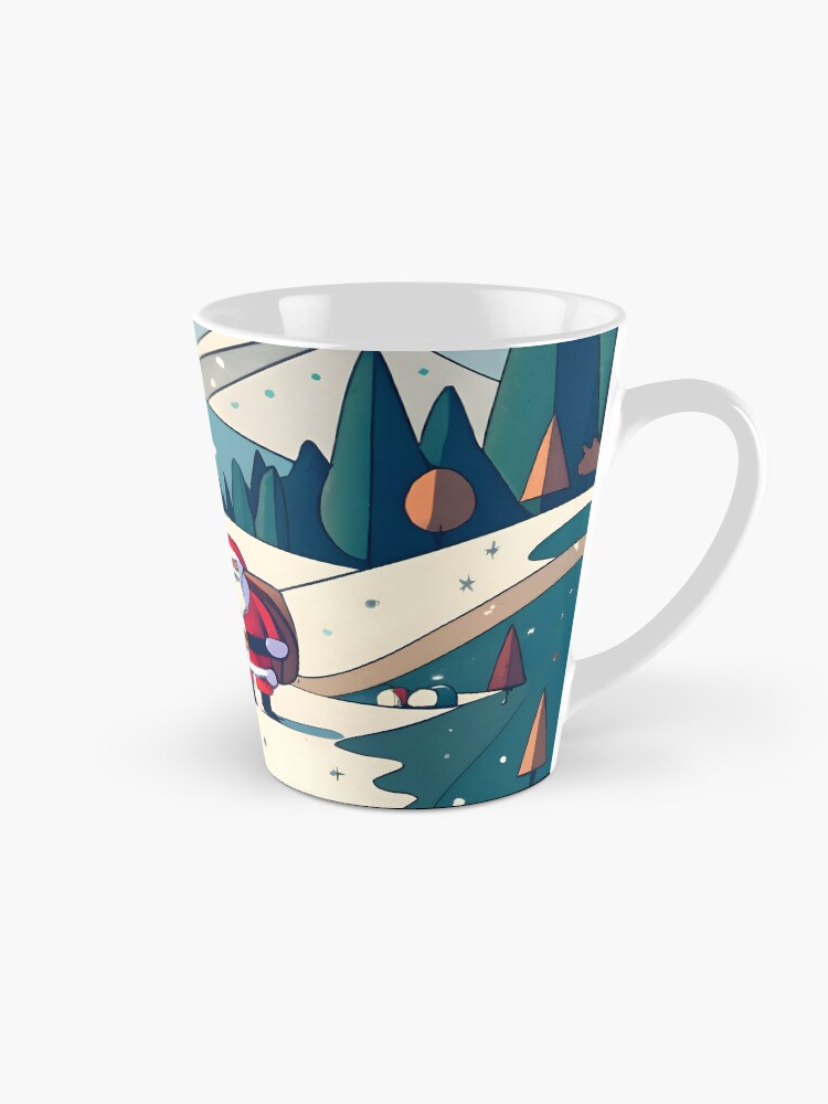 Thumbnail 1 of 4, Coffee Mug, Christmas Santa in Winter Landscape Drawing designed and sold by Patricks-Art.
