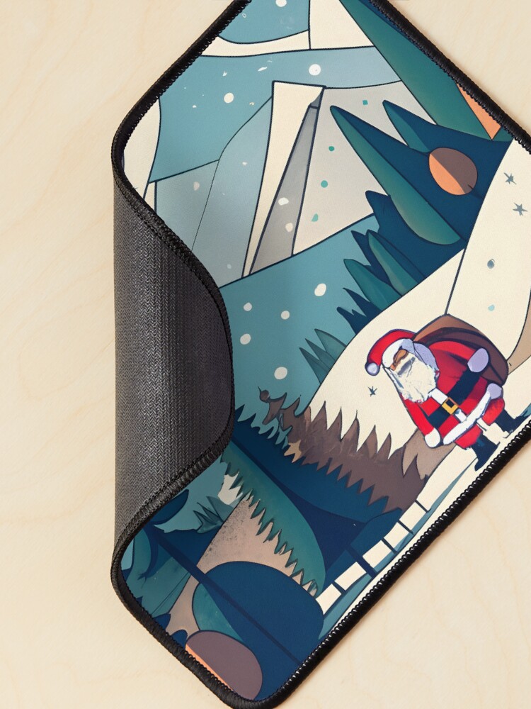 Thumbnail 2 of 5, Mouse Pad, Christmas Santa in Winter Landscape Drawing designed and sold by Patricks-Art.