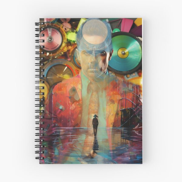 Item preview, Contemporary Art collage - elements of man and his shadow and the crazy world around him. designed and sold by shakespeare1212.