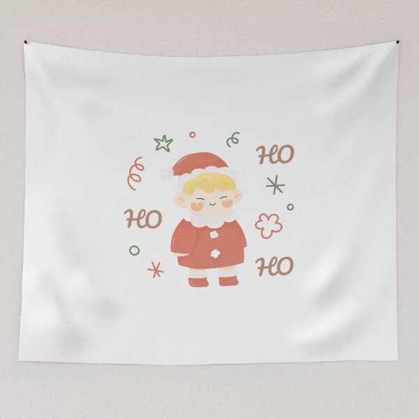 Item preview, ho ho ho funny christmas cute baby santa little boy watercolor  designed and sold by TNwandesignart.