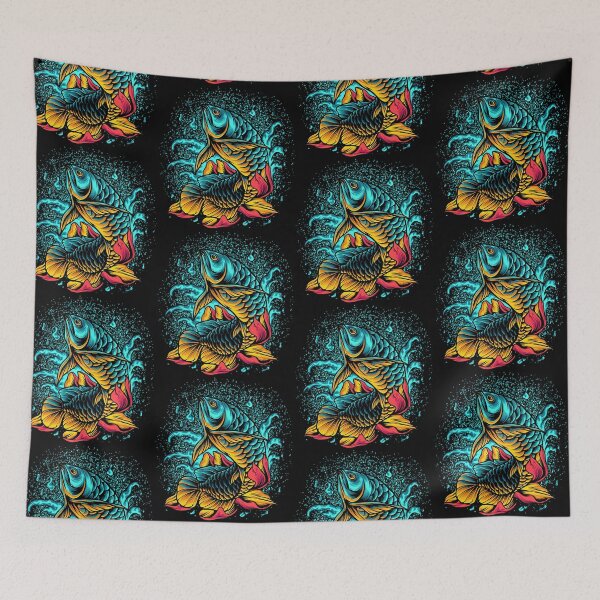 Item preview, colorful arowana fish, watercolor arowana fish, fish with flower designed and sold by GreyStanzione1.