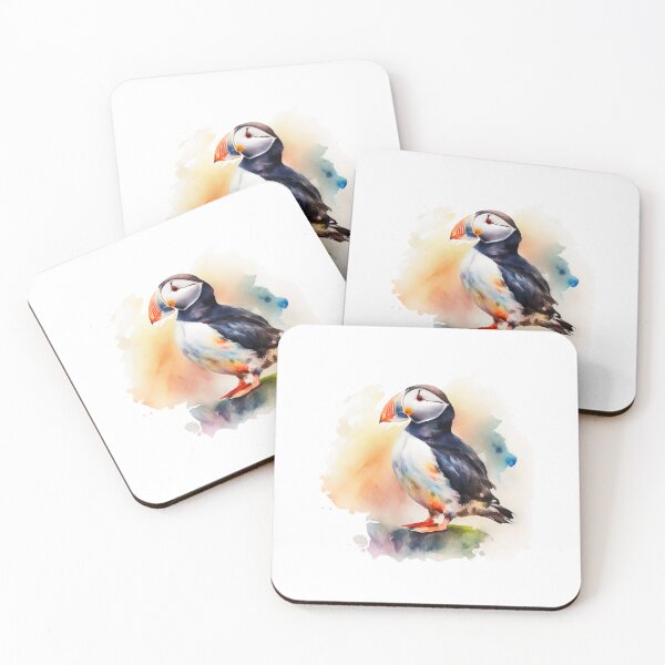 Item preview, colorful atlantic puffin, watercolor atlantic puffin, atlantic puffin designed and sold by GreyStanzione1.