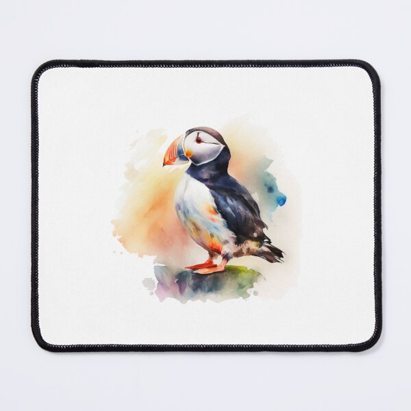 Item preview, colorful atlantic puffin, watercolor atlantic puffin, atlantic puffin designed and sold by GreyStanzione1.