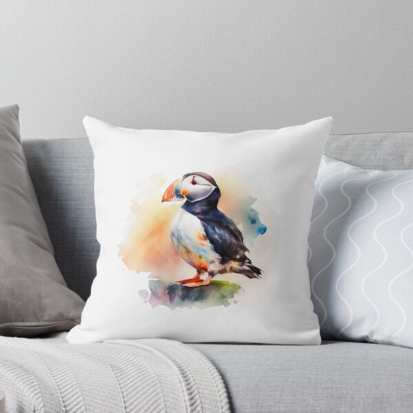Item preview, colorful atlantic puffin, watercolor atlantic puffin, atlantic puffin designed and sold by GreyStanzione1.