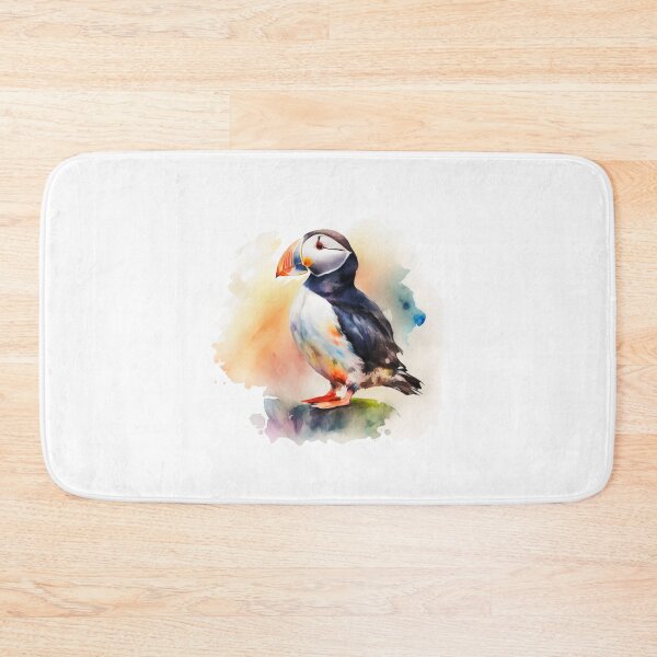 Item preview, colorful atlantic puffin, watercolor atlantic puffin, atlantic puffin designed and sold by GreyStanzione1.