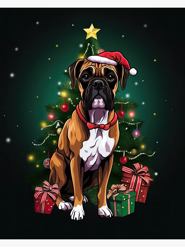 Christmas Boxer Dog - Funny Holiday Puppy Gift' Sticker