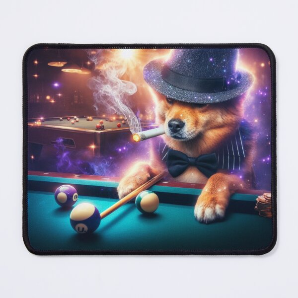 Item preview, Dog Playing Pool Magical Mythical Mystical Pool Shark designed and sold by WooshiArt.