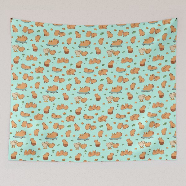 Item preview, Cute capybara art, illustration seamless pattern designed and sold by manydoodles.