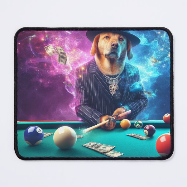 Item preview, Dog Playing Pool Magical Mythical Mystical Pool Shark designed and sold by WooshiArt.