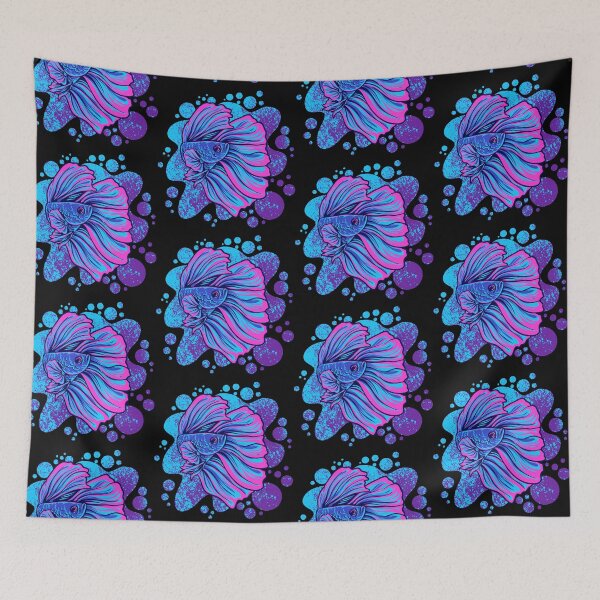 Item preview, colorful betta fish, blue purple betta fish, betta fish designed and sold by GreyStanzione1.