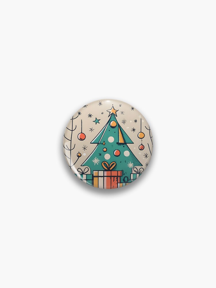Thumbnail 1 of 3, Pin, Christmas Tree with Presents Drawing designed and sold by Patricks-Art.