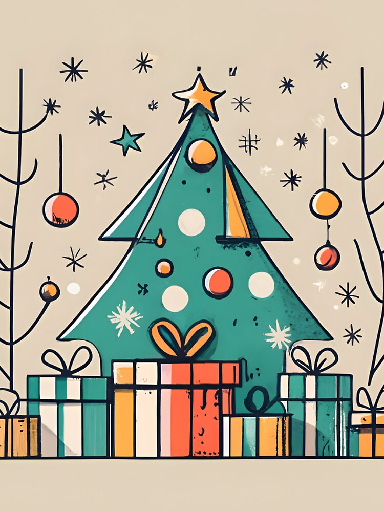 Thumbnail 4 of 4, iPhone Case, Christmas Tree with Presents Drawing designed and sold by Patricks-Art.