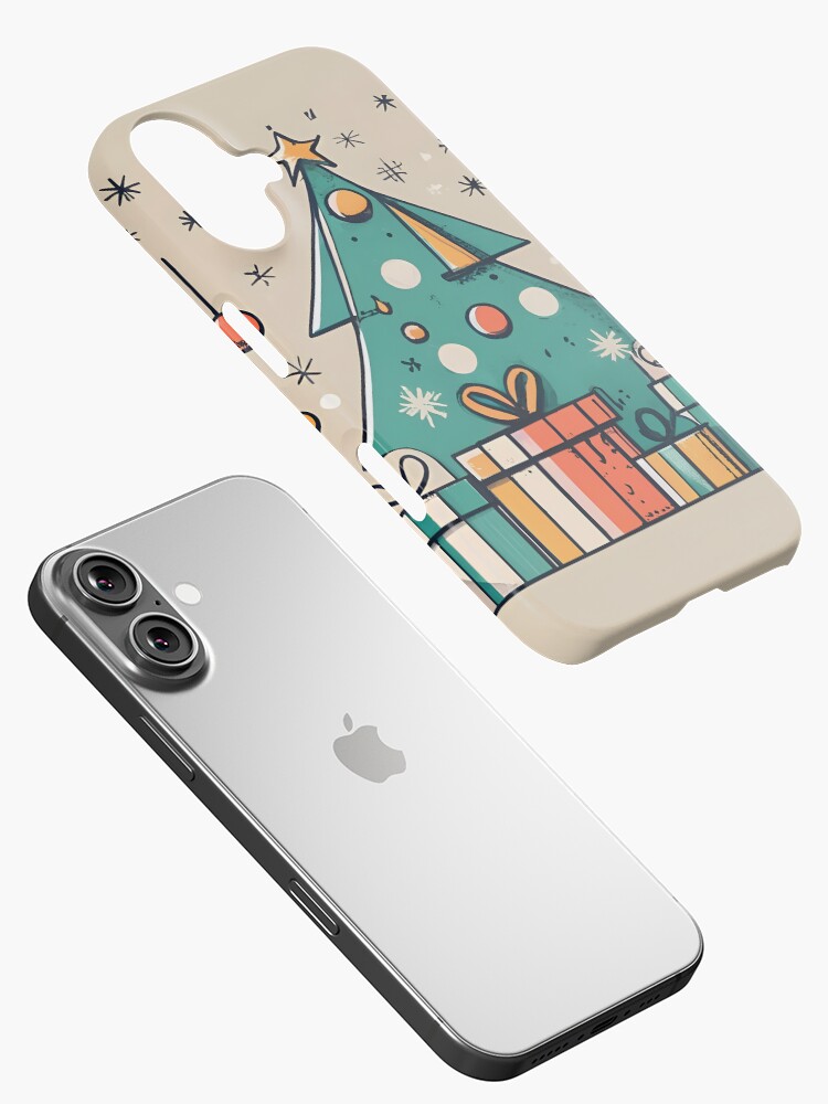 Thumbnail 2 of 4, iPhone Case, Christmas Tree with Presents Drawing designed and sold by Patricks-Art.