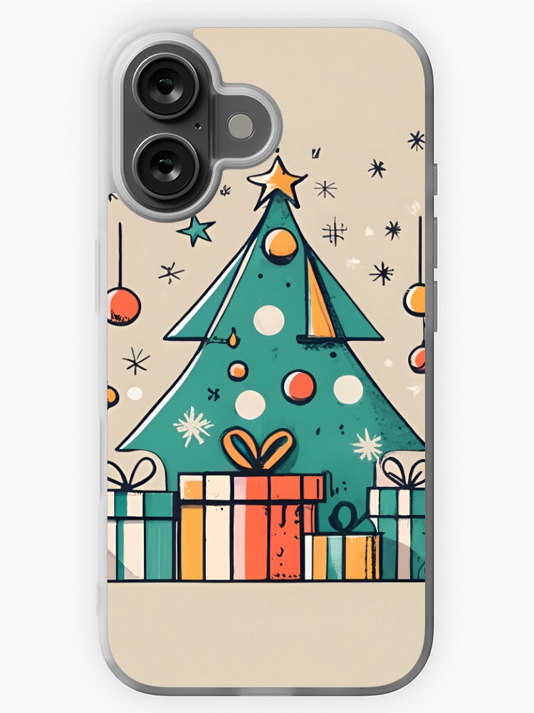 Thumbnail 1 of 5, iPhone Case, Christmas Tree with Presents Drawing designed and sold by Patricks-Art.